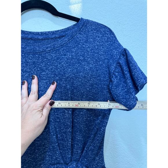 Girl's Cat & Jack Swirl Blue Dress Bell Sleeve Short Comfy Soft Large 10 / 12 - Picture 2 of 10